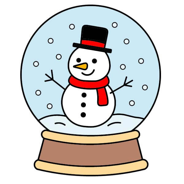 Hướng dẫn vẽ Quả Cầu Tuyết từng bước cho trẻ em - Bước 11