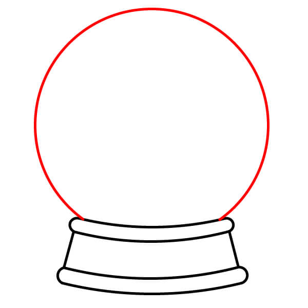 Hướng dẫn vẽ Quả Cầu Tuyết từng bước cho trẻ em - Bước 3