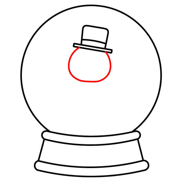 Hướng dẫn vẽ Quả Cầu Tuyết từng bước cho trẻ em - Bước 5