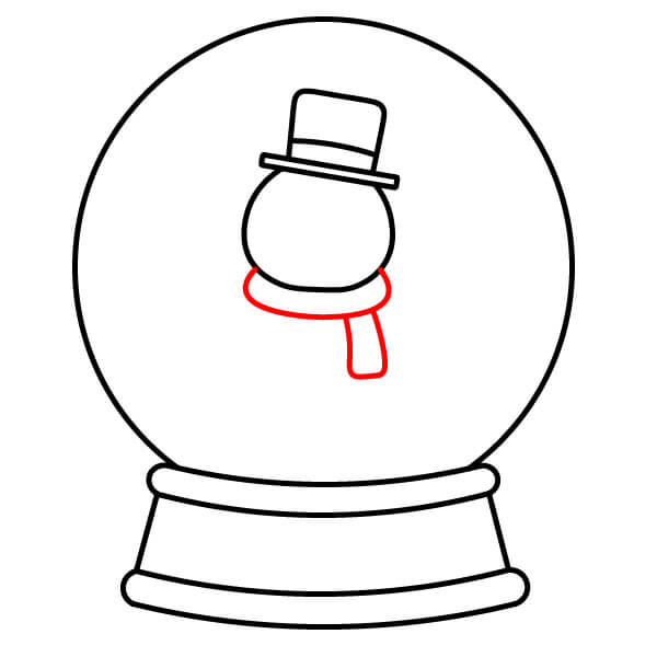 Hướng dẫn vẽ Quả Cầu Tuyết từng bước cho trẻ em - Bước 6