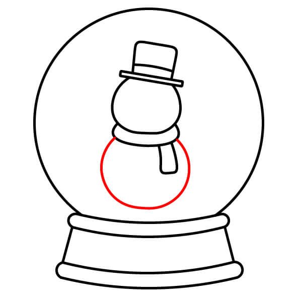 Hướng dẫn vẽ Quả Cầu Tuyết từng bước cho trẻ em - Bước 7