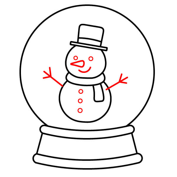 Hướng dẫn vẽ Quả Cầu Tuyết từng bước cho trẻ em - Bước 8