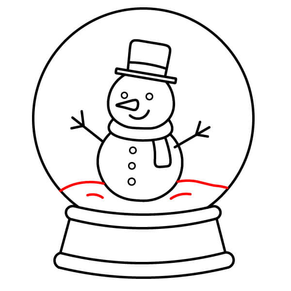 Hướng dẫn vẽ Quả Cầu Tuyết từng bước cho trẻ em - Bước 9