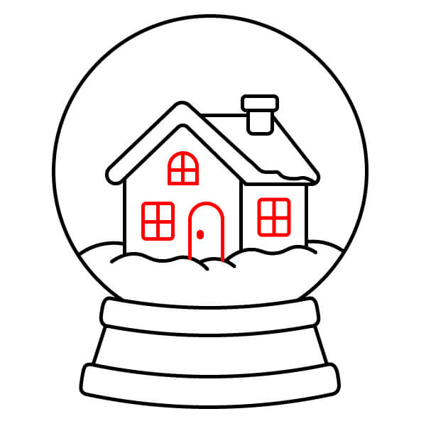 Hướng dẫn vẽ Quả Cầu Tuyết đơn giản dành cho người mới bắt đầu - Bước 8