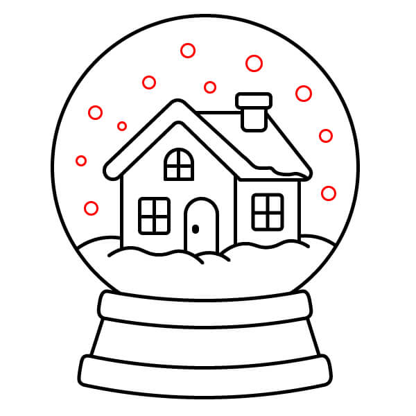 Hướng dẫn vẽ Quả Cầu Tuyết đơn giản dành cho người mới bắt đầu - Bước 9