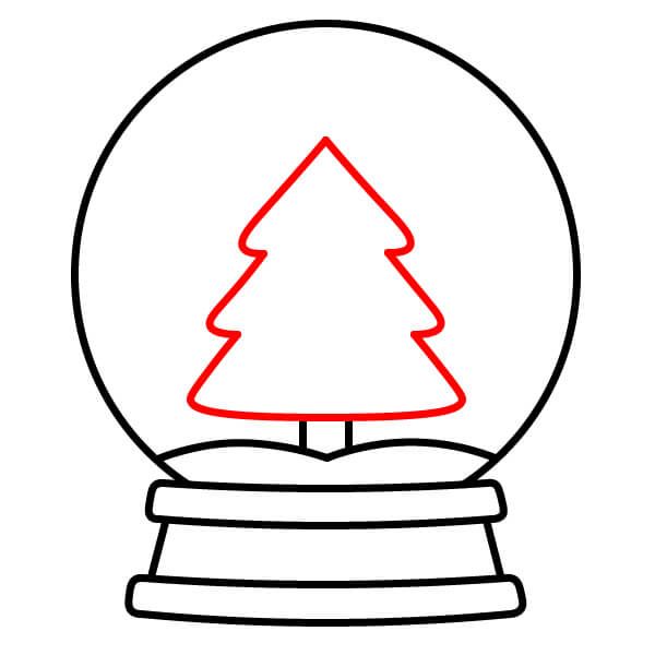 Hướng dẫn vẽ Quả Cầu Tuyết Giáng sinh thú vị dành cho trẻ em - Bước 7