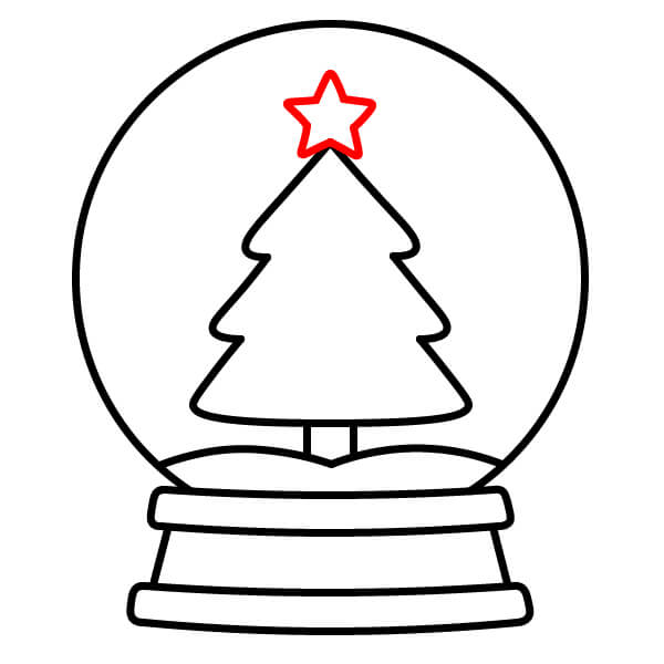 Hướng dẫn vẽ Quả Cầu Tuyết Giáng sinh thú vị dành cho trẻ em - Bước 8