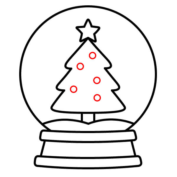 Hướng dẫn vẽ Quả Cầu Tuyết Giáng sinh thú vị dành cho trẻ em - Bước 9