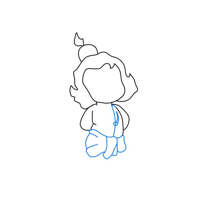 Hướng dẫn cách vẽ thần Lord Krishna đáng yêu cho bé - Bước 5