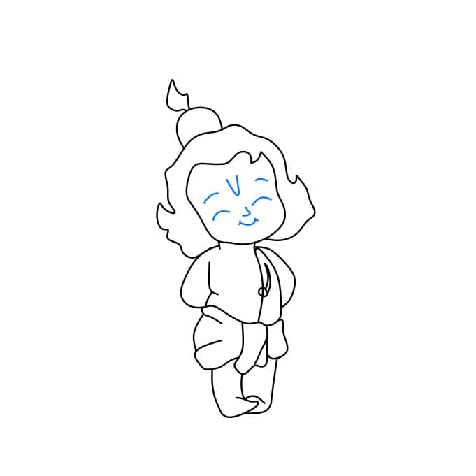 Hướng dẫn cách vẽ thần Lord Krishna đáng yêu cho bé - Bước 7