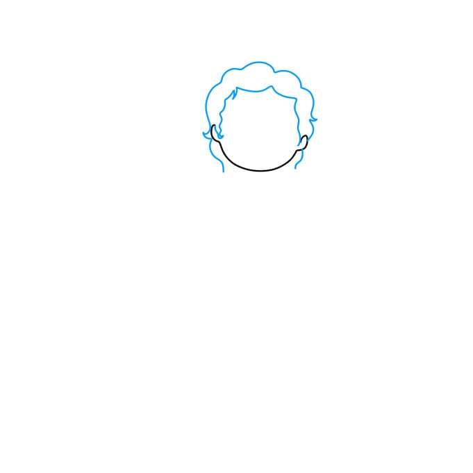 Hướng dẫn cách vẽ thần Lord Krishna đơn giản cho bé - Bước 2