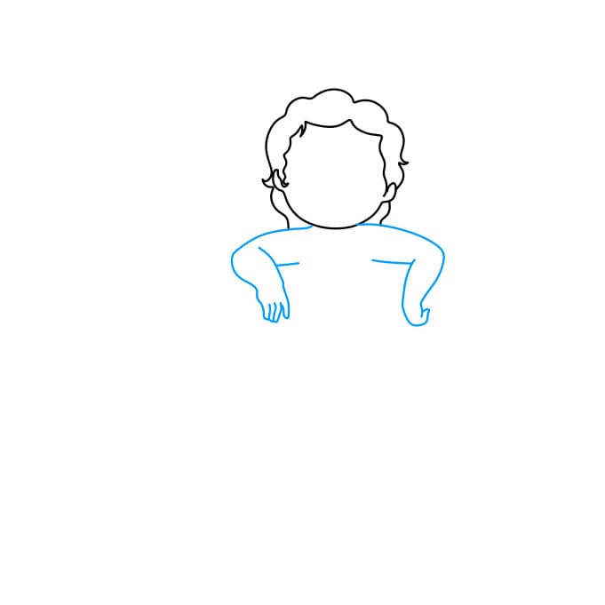 Hướng dẫn cách vẽ thần Lord Krishna đơn giản cho bé - Bước 3