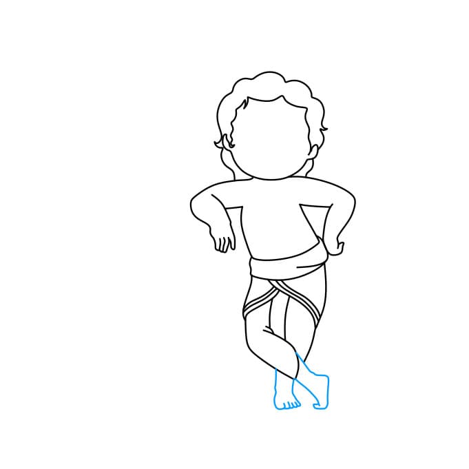 Hướng dẫn cách vẽ thần Lord Krishna đơn giản cho bé - Bước 6