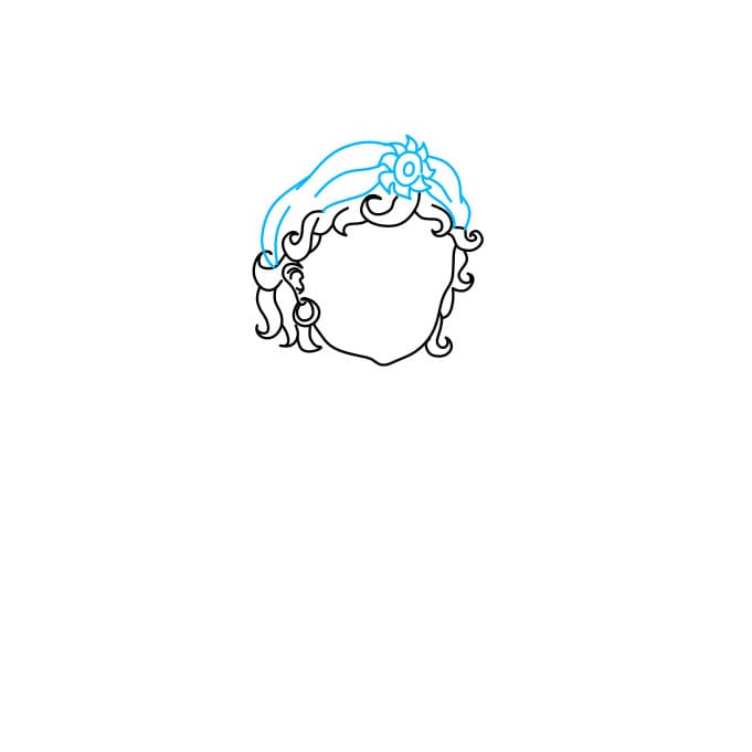 Hướng dẫn cách vẽ thần Lord Krishna đơn giản cho bé - Bước 4