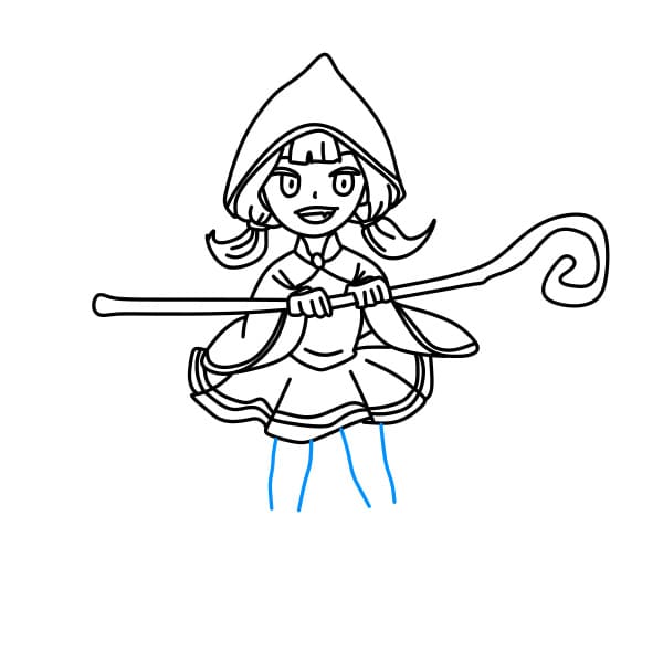 Hướng dẫn vẽ cô gái hóa trang nhân vật phù thủy trong lễ hội Halloween - Bước 10