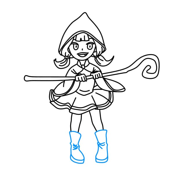 Hướng dẫn vẽ cô gái hóa trang nhân vật phù thủy trong lễ hội Halloween - Bước 11