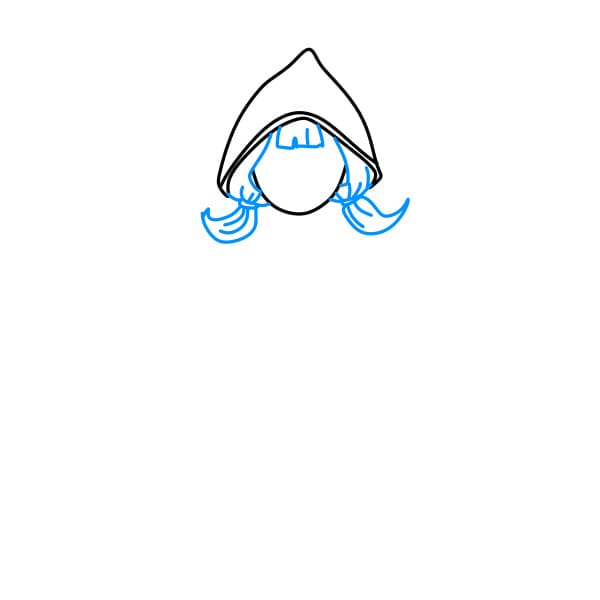 Hướng dẫn vẽ cô gái hóa trang nhân vật phù thủy trong lễ hội Halloween - Bước 3