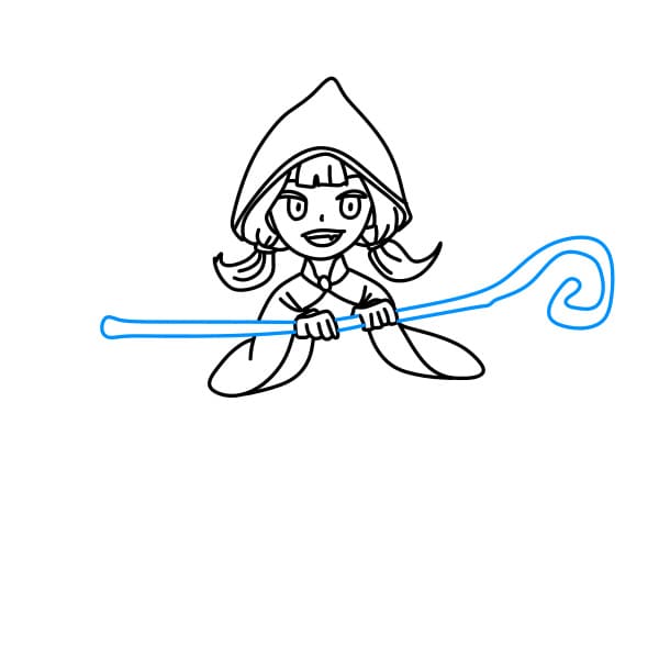 Hướng dẫn vẽ cô gái hóa trang nhân vật phù thủy trong lễ hội Halloween - Bước 7