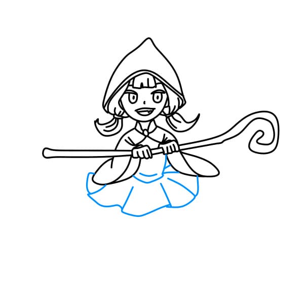 Hướng dẫn vẽ cô gái hóa trang nhân vật phù thủy trong lễ hội Halloween - Bước 8