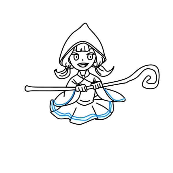 Hướng dẫn vẽ cô gái hóa trang nhân vật phù thủy trong lễ hội Halloween - Bước 9