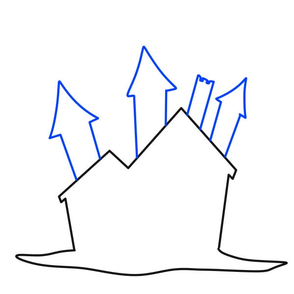 Hướng dẫn vẽ ngôi nhà kinh dị - Bước 3