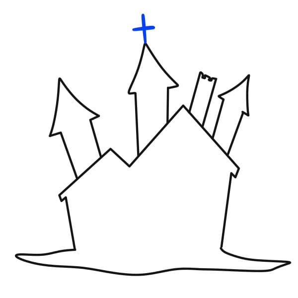 Hướng dẫn vẽ ngôi nhà kinh dị - Bước 4