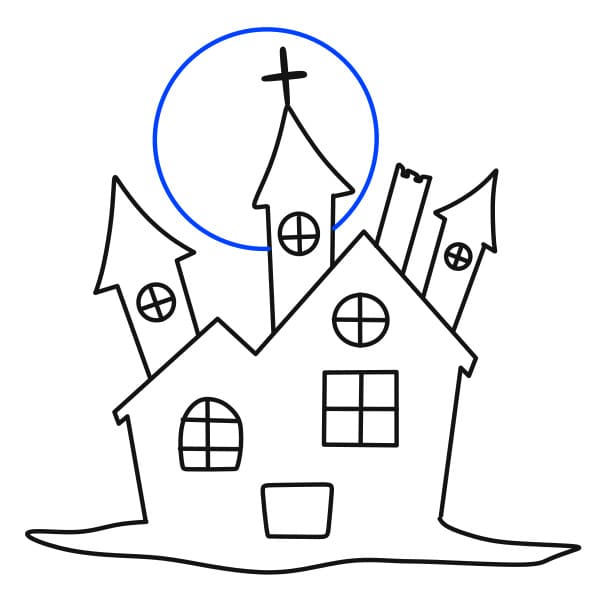 Hướng dẫn vẽ ngôi nhà kinh dị - Bước 6