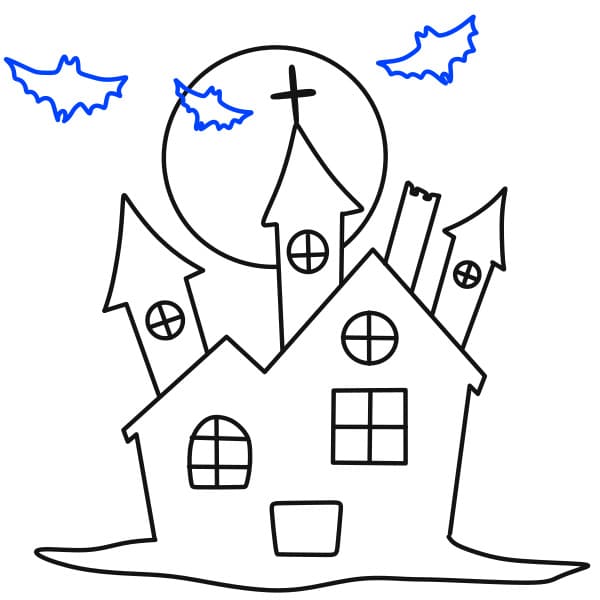 Hướng dẫn vẽ ngôi nhà kinh dị - Bước 7