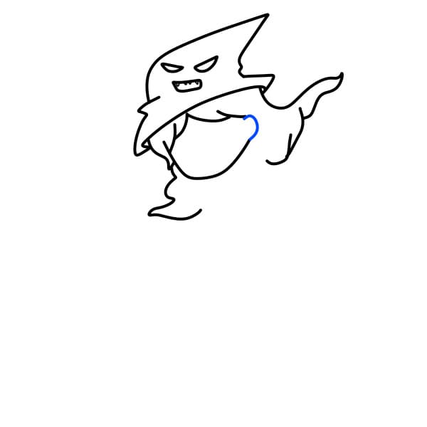 Hướng dẫn vẽ phù thủy đang cưỡi chổi - Bước 4