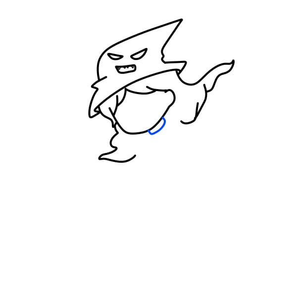 Hướng dẫn vẽ phù thủy đang cưỡi chổi - Bước 5