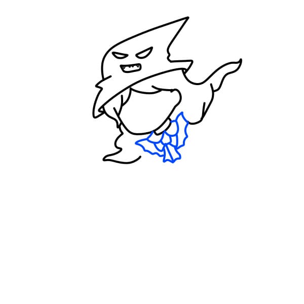 Hướng dẫn vẽ phù thủy đang cưỡi chổi - Bước 6