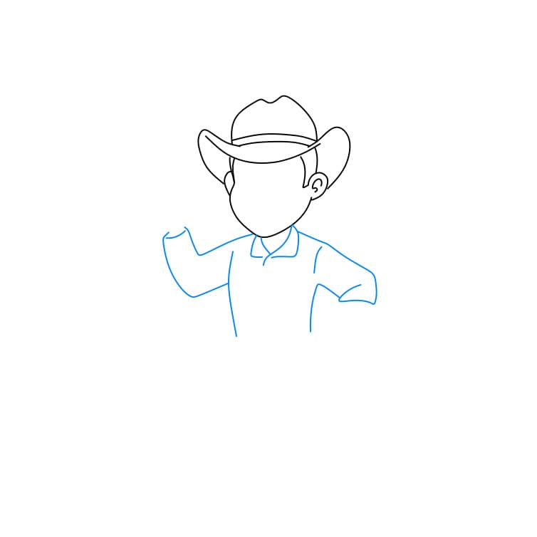 Hướng dẫn vẽ chàng cao bồi đơn giản và đẹp - Bước 3