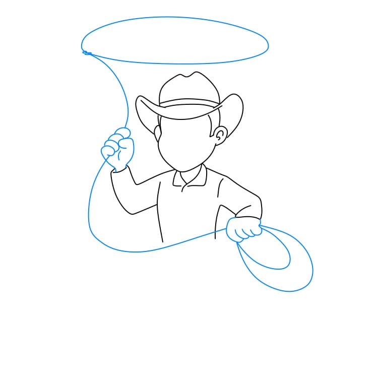 Hướng dẫn vẽ chàng cao bồi đơn giản và đẹp - Bước 4