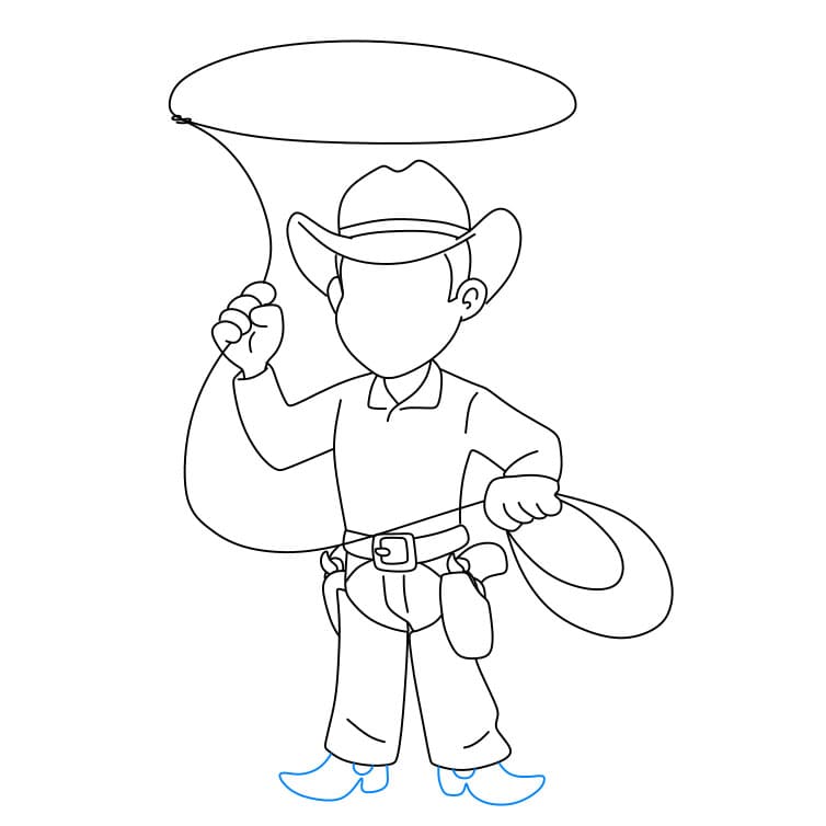 Hướng dẫn vẽ chàng cao bồi đơn giản và đẹp - Bước 6