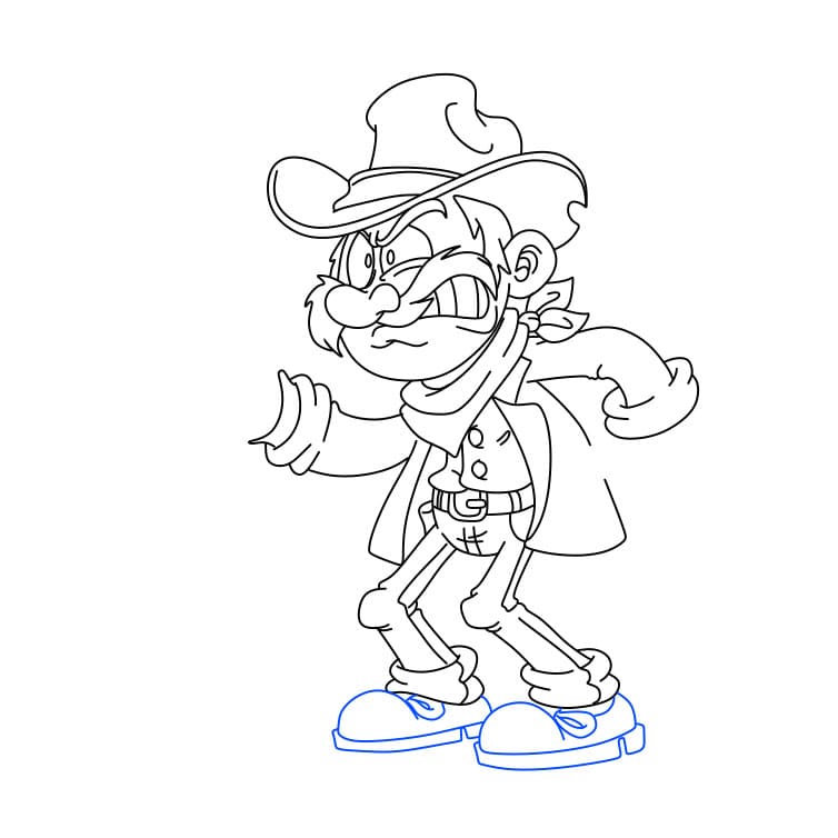 Hướng dẫn vẽ cao bồi đang cầm súng cho bé - Bước 5