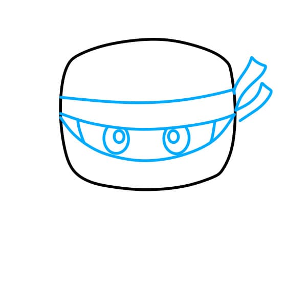 Hướng dẫn vẽ một chiến binh Ninja siêu ngầu cho bé - Bước 2