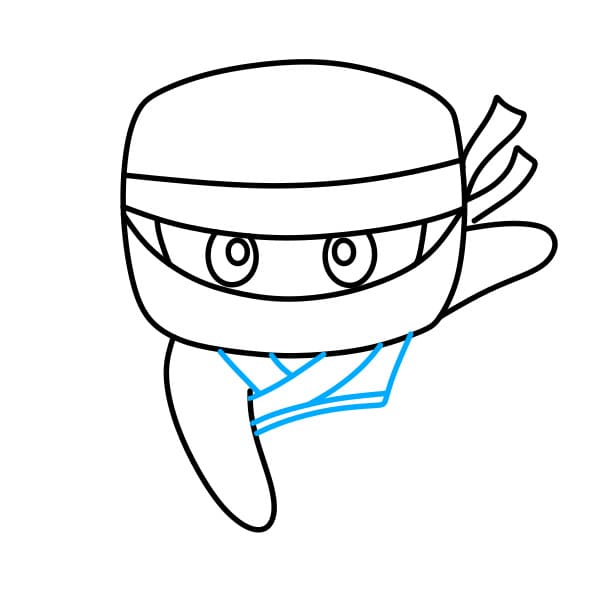 Hướng dẫn vẽ một chiến binh Ninja siêu ngầu cho bé - Bước 4