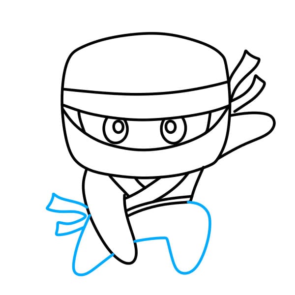 Hướng dẫn vẽ một chiến binh Ninja siêu ngầu cho bé - Bước 5