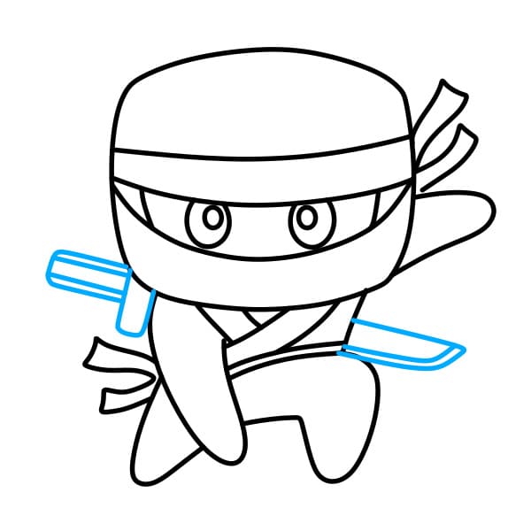 Hướng dẫn vẽ một chiến binh Ninja siêu ngầu cho bé - Bước 6