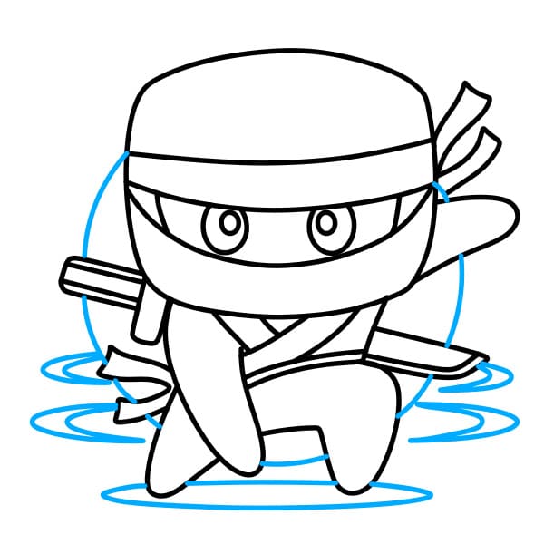 Hướng dẫn vẽ một chiến binh Ninja siêu ngầu cho bé - Bước 7