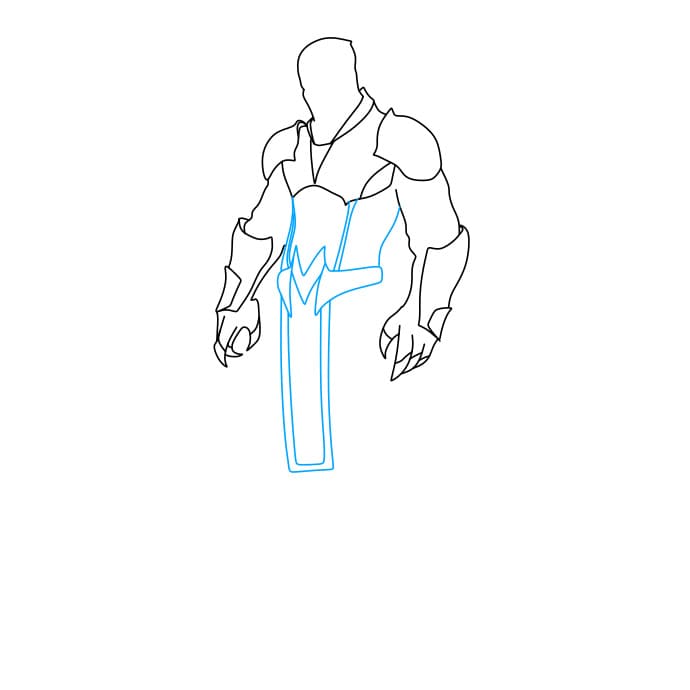 Hướng dẫn vẽ chiến binh Ninja siêu ngầu - Bước 4