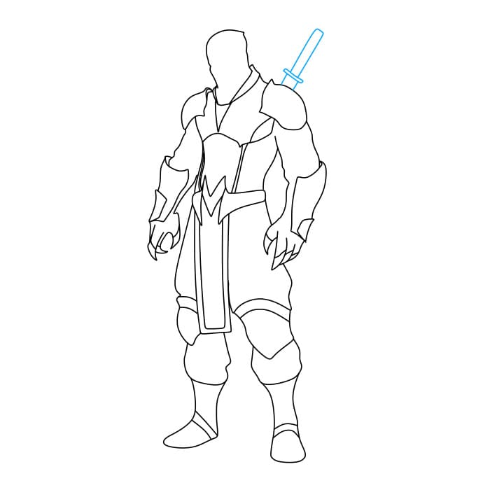 Hướng dẫn vẽ chiến binh Ninja siêu ngầu - Bước 6