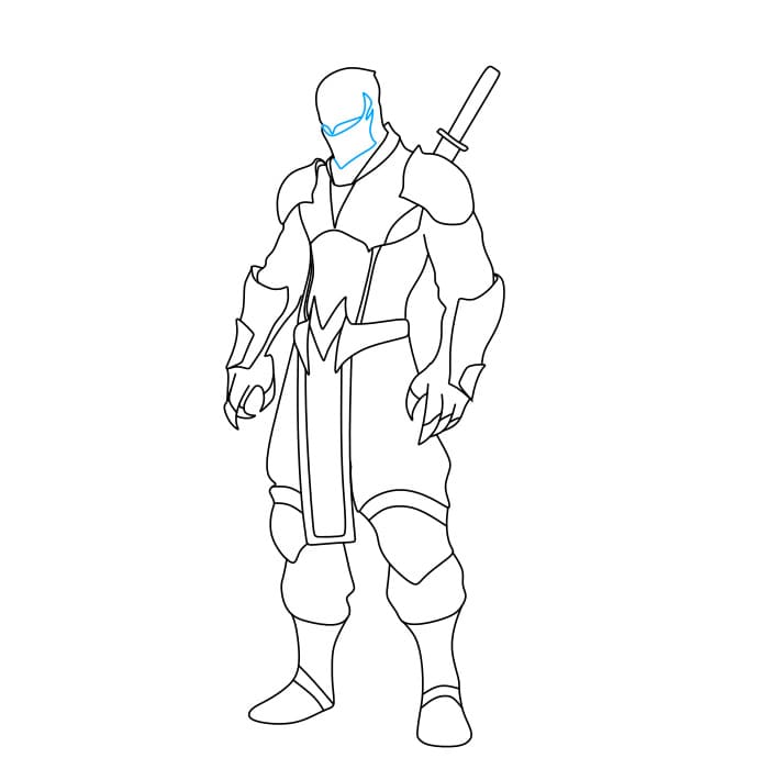 Hướng dẫn vẽ chiến binh Ninja siêu ngầu - Bước 7