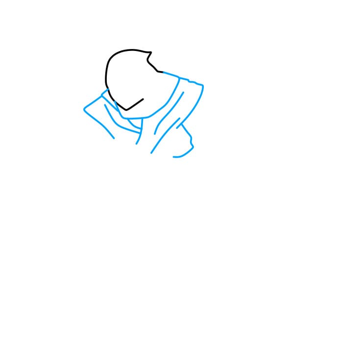 Hướng dẫn vẽ chiến binh Ninja đang chiến đấu - Bước 2