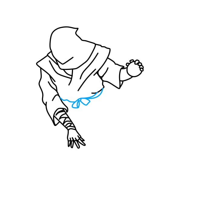 Hướng dẫn vẽ chiến binh Ninja đang chiến đấu - Bước 4