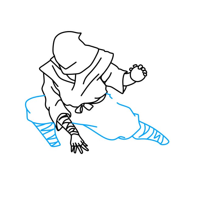 Hướng dẫn vẽ chiến binh Ninja đang chiến đấu - Bước 5