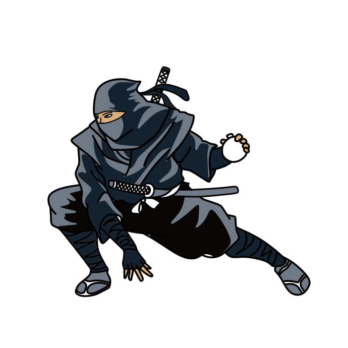 Hướng dẫn vẽ chiến binh Ninja đang chiến đấu