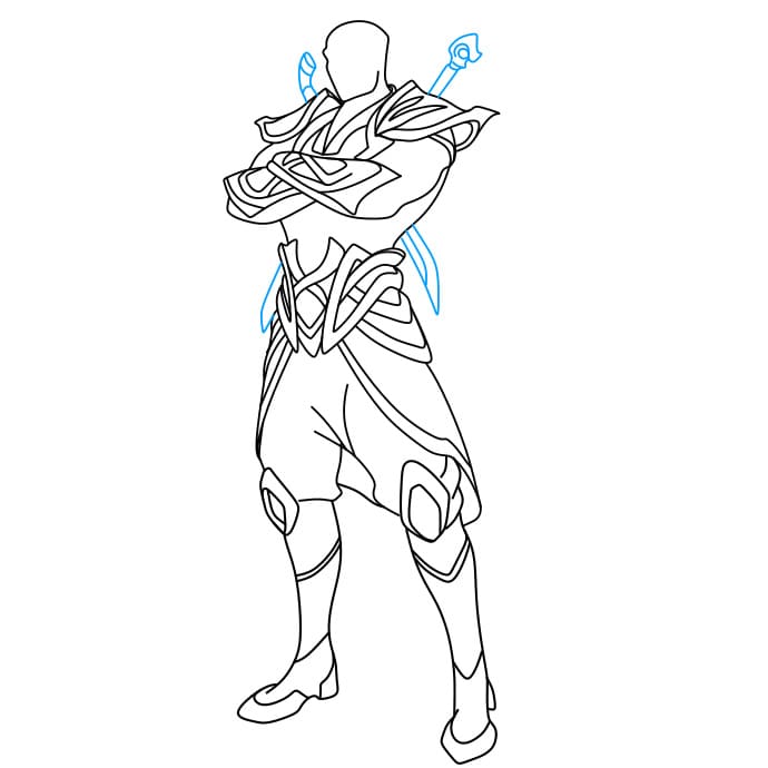 Hướng dẫn vẽ chiến binh Ninja siêu ngầu và dũng cảm - Bước 6