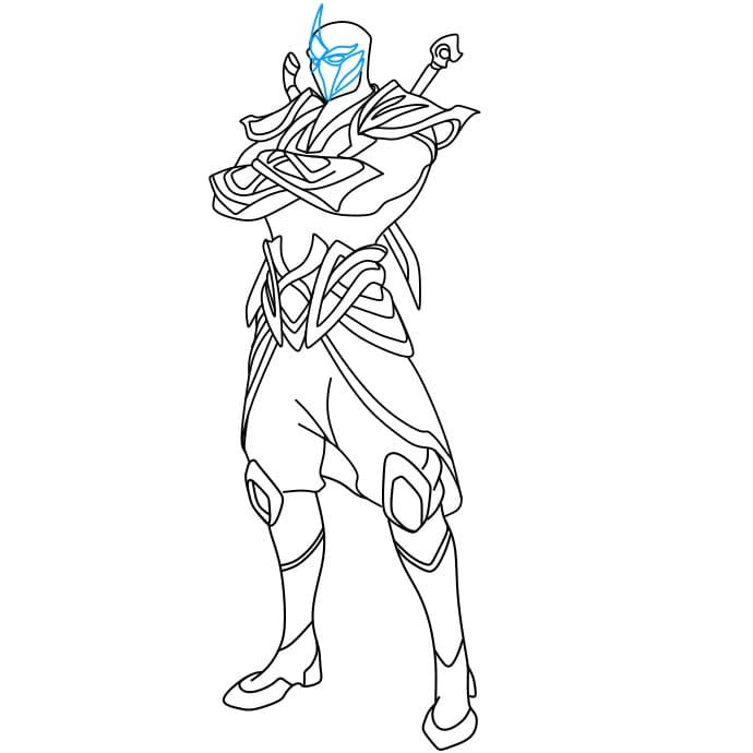 Hướng dẫn vẽ chiến binh Ninja siêu ngầu và dũng cảm - Bước 7