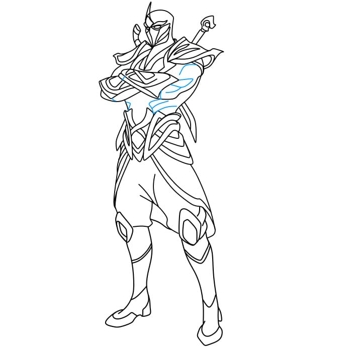 Hướng dẫn vẽ chiến binh Ninja siêu ngầu và dũng cảm - Bước 8